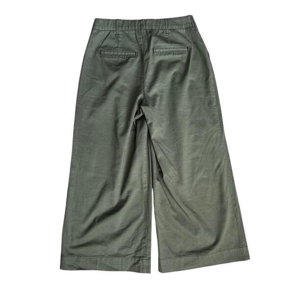 Chico’s Sample Pleated Twill Wide Leg Ankle Trousers Olive Size 8 - Picture 5 of 10